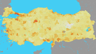 Türkiye'nin İlcelerinin Nüfus Yoğunluğu Thumbnail