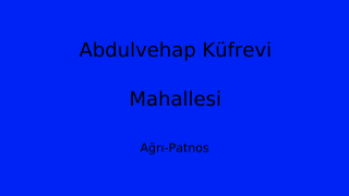 Abdulvehap Küfrevi Mahallesi Thumbnail