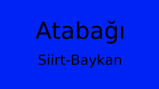 Atabağı, Baykan, Siirt Thumbnail