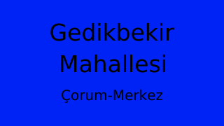 Gedikbekir Mahallesi Thumbnail
