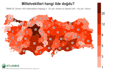 Milletvekilleri Nerede Doğdu? 600 Vekilin Doğum Yerleri Haritası