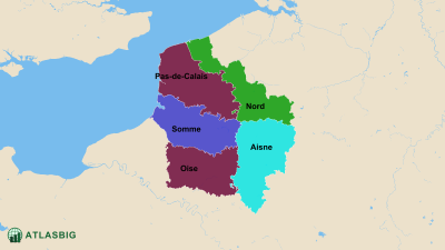 Hauts-de-France Bölümlerinin Haritası Thumbnail