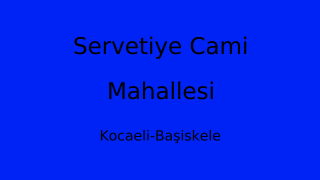 Servetiye Cami Mahallesi Thumbnail