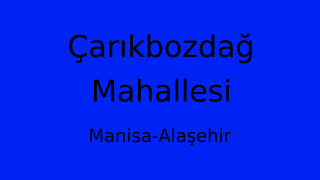 Çarıkbozdağ Mahallesi Thumbnail