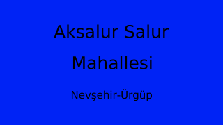 Aksalur Salur Mahallesi Thumbnail