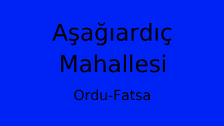 Aşağıardıç Mahallesi Thumbnail
