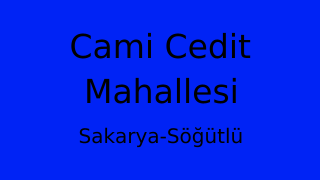 Cami Cedit Mahallesi Thumbnail