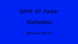 Şehit Ali Aydar Mahallesi Thumbnail