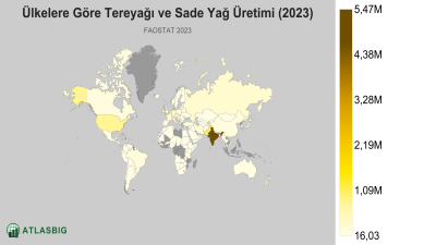 Ülkelere Göre Tereyağı ve Sade Yağ Üretimi (2023) Thumbnail