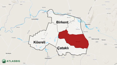 Burhanlı Mahallesi ve Çevresindeki Mahalle ve Köyler Haritası Thumbnail