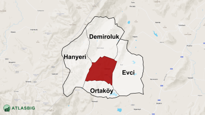 Çatalçam Mahallesi ve Çevresindeki Mahalle ve Köyler Haritası Thumbnail