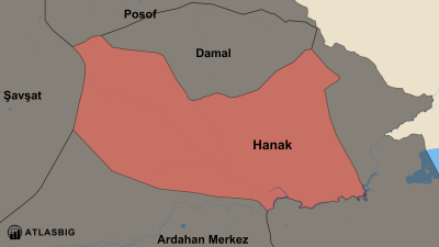 Hanak ve Komşu İlçeler Haritası Thumbnail