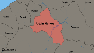 Artvin Merkez ve Komşu İlçeler Haritası Thumbnail