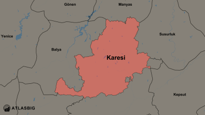 Karesi ve Komşu İlçeler Haritası Thumbnail