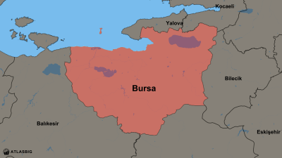 Bursa ve Komşu İller Haritası Thumbnail