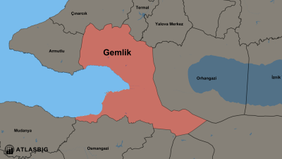 Gemlik ve Komşu İlçeler Haritası Thumbnail
