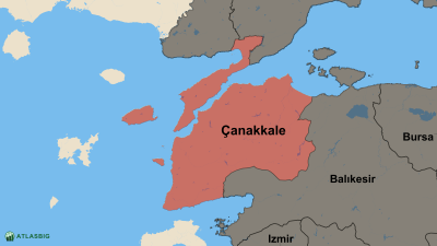 Çanakkale ve Komşu İller Haritası Thumbnail
