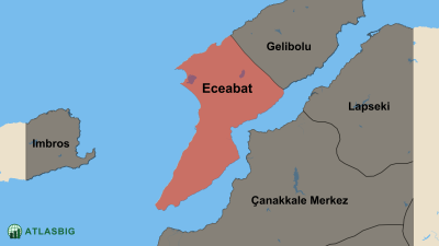 Eceabat ve Komşu İlçeler Haritası Thumbnail
