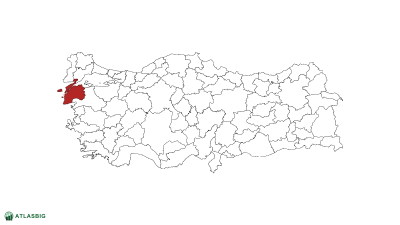Türkiye haritasında Çanakkale Thumbnail