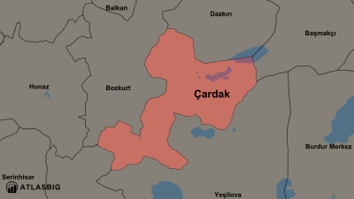 Çardak ve Komşu İlçeler Haritası Thumbnail
