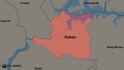 Keban ve Komşu İlçeler Haritası Thumbnail