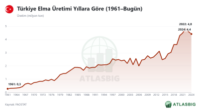 Türkiye Elma Üretimi Yıllara Göre (1961–Bugün) Thumbnail