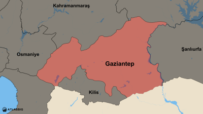 Gaziantep ve Komşu İller Haritası Thumbnail