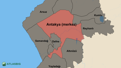Antakya (merkez) ve Komşu İlçeler Haritası Thumbnail