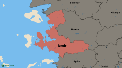İzmir ve Komşu İller Haritası Thumbnail