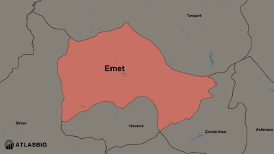Emet ve Komşu İlçeler Haritası Thumbnail