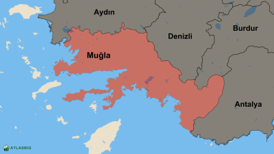 Muğla ve Komşu İller Haritası Thumbnail