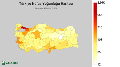 Türkiye Nüfus Yoğunluğu Haritası Thumbnail