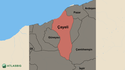 Çayeli ve Komşu İlçeler Haritası Thumbnail