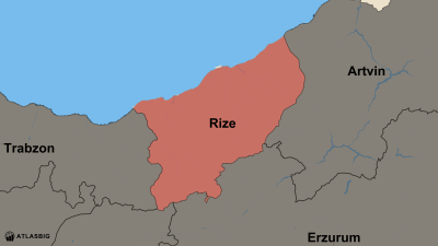Rize ve Komşu İller Haritası Thumbnail