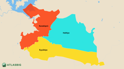 Şanlıurfa Merkez İlçeleri Haritası Thumbnail