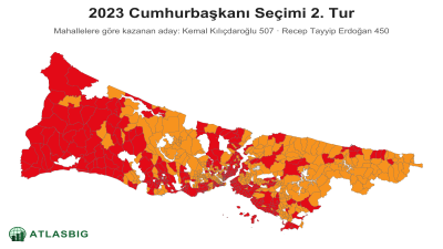 Istanbul 2023 Cumhurbaşkanı Seçimi 2. Tur: mahallelere göre kazanan aday haritası Thumbnail