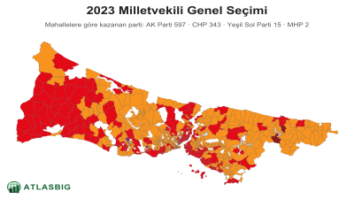 Istanbul 2023 Milletvekili Genel Seçimi: mahallelere göre kazanan parti haritası Thumbnail
